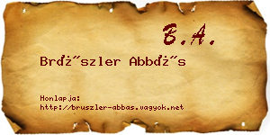 Brüszler Abbás névjegykártya